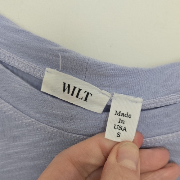WILT Lavender Long Sleeve Top 100% Cotton Man In USA Minimalist Size Small - Picture 3 of 5